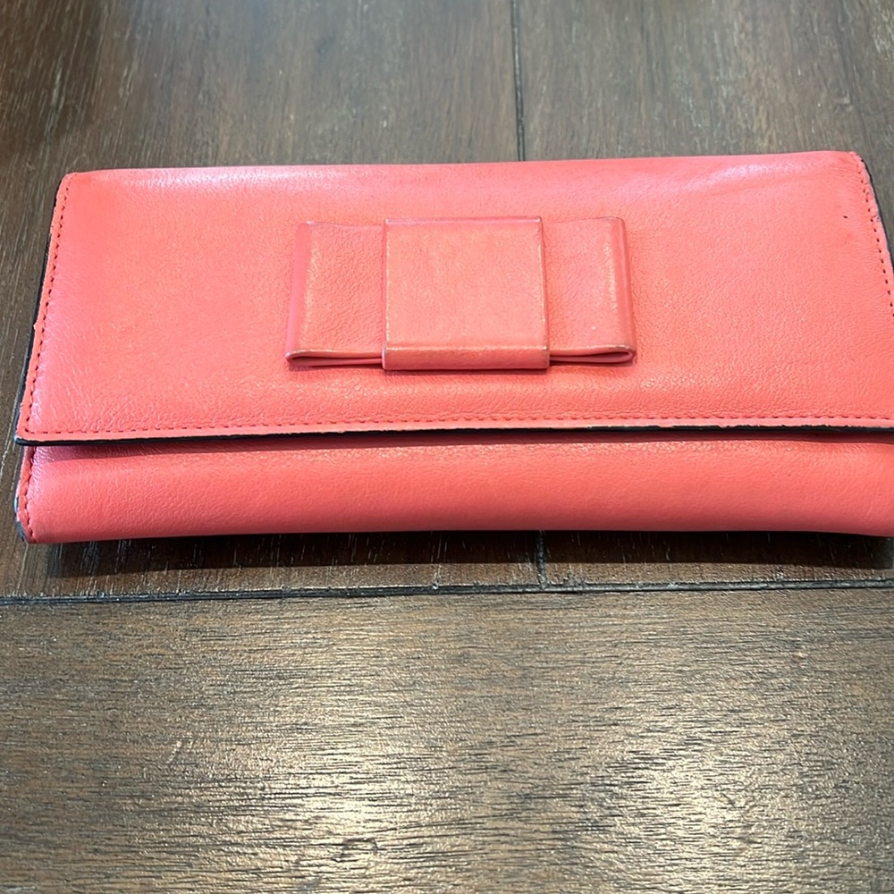 Wallet magenta and pink gold hardware.